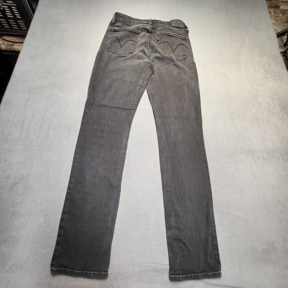Levis Jeans Womens 6 Black Mid Rise Skinny Distressed Stretch Denim - Picture 9 of 10